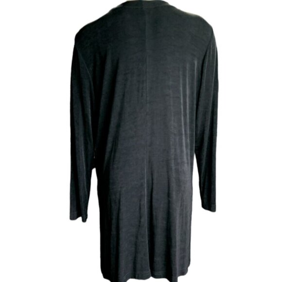 Hot Cotton Travelware Travel 3-Button Tunic Top/Cardigan Side Slit M Black 50F - Picture 5 of 8
